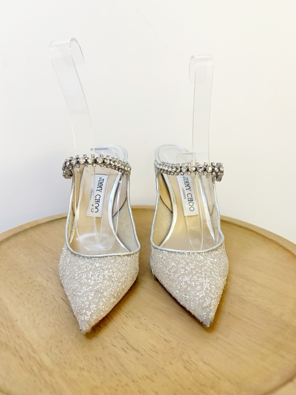 Jimmy Choo Tulle Glitter Bing Heels - Picture 6 of 12